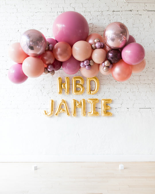 Berry Blush - Floating Balloon Arch & Foil Letters Set