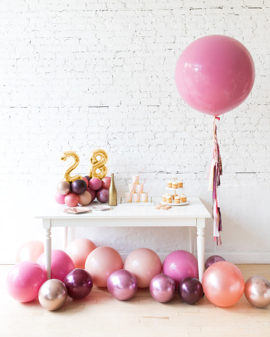 Berry Blush - Tabletop Numbers, Giant Balloons & Floor Balloons Set