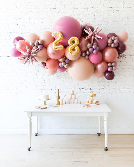 Berry Blush - Number Backdrop Balloon Garland Install Piece