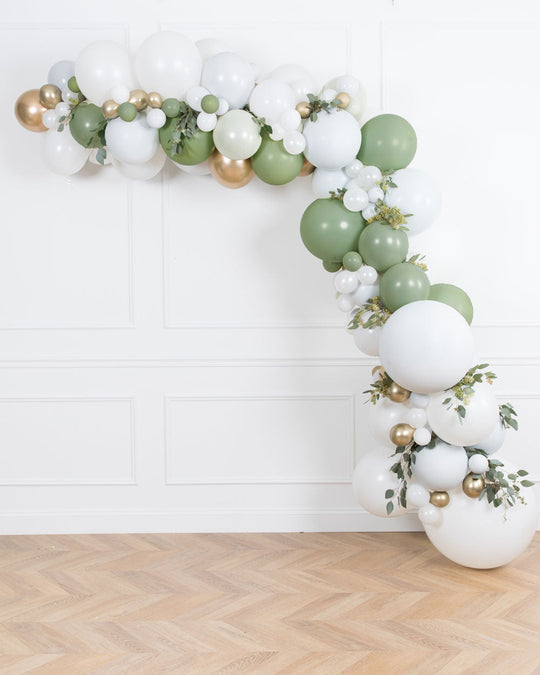 Gilded - Balloon Garland Install Piece with Greenery - 12ft
