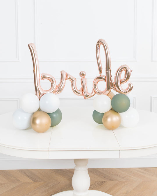 Botanical - Tabletop BRIDE Script on Balloon Base - 1.5ft
