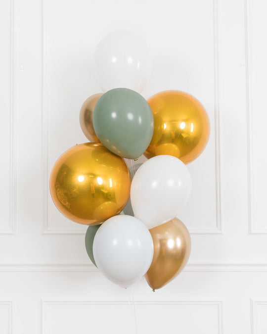 Gilded - Orb and 11in Balloons - bouquet of 10