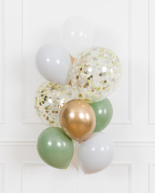 Gilded - Confetti and 11in Balloons - bouquet of 10