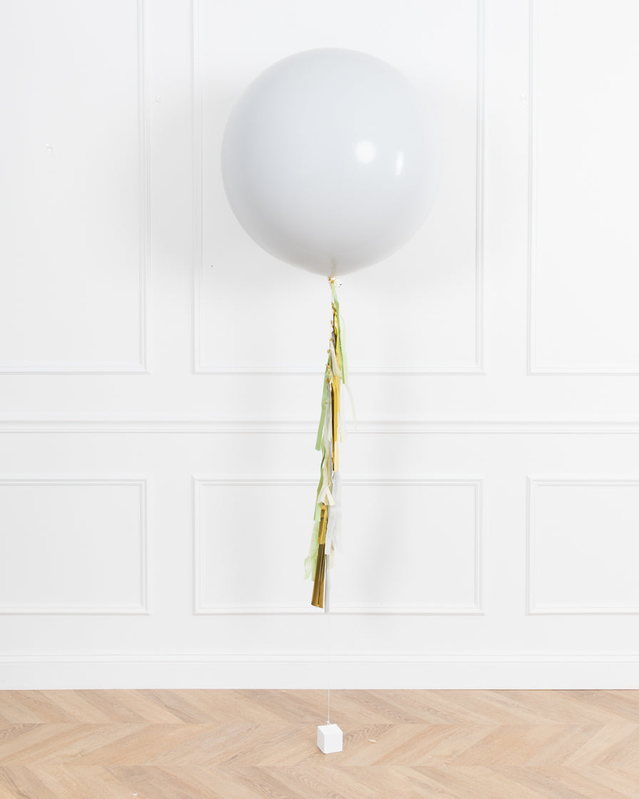 botanical-theme-bride-bouquet-giant-balloon-with-tassel-grey-sage-gold-white