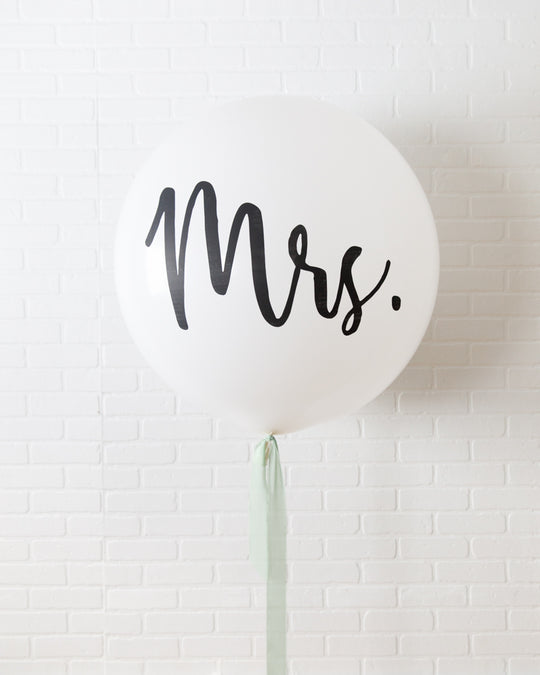 Botanical - Mrs or Mr Giant Balloon with Ribbon