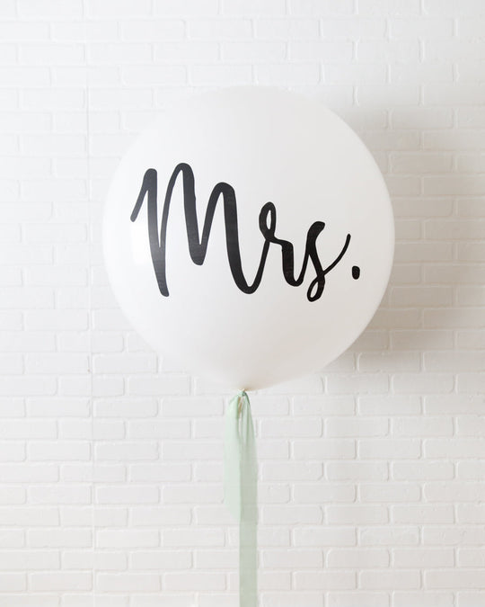 Customizable - Mrs or Mr Giant Balloon with Ribbon