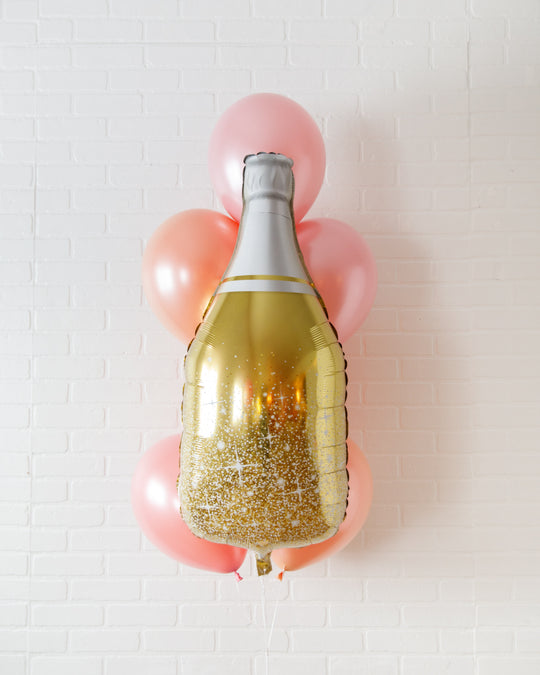 Rosé Bubbles - Balloons with Gold Champagne Foil - bouquet of 6