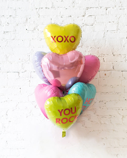 Valentine’s Day – Candy Hearts Balloon Bouquet