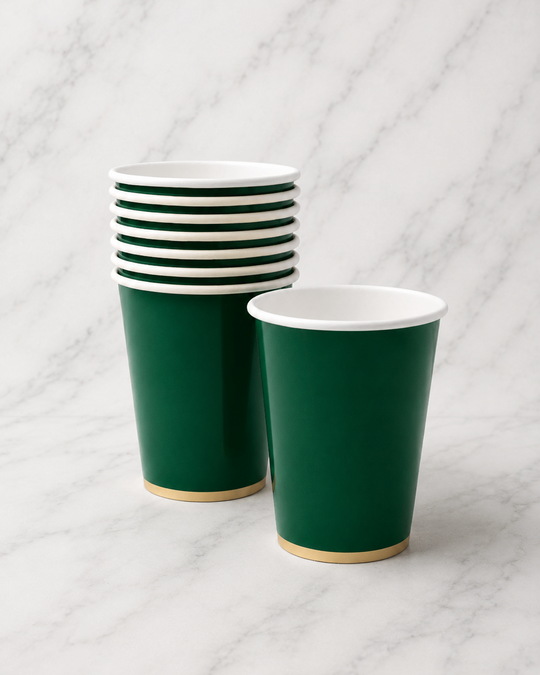 Bonjour Fête - Emerald Green Signature Cups - pack of 8