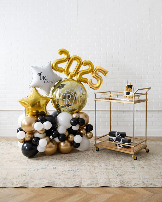 Graduation - Customizable Congrats Grad Foil Set on Pedestal - 4ft