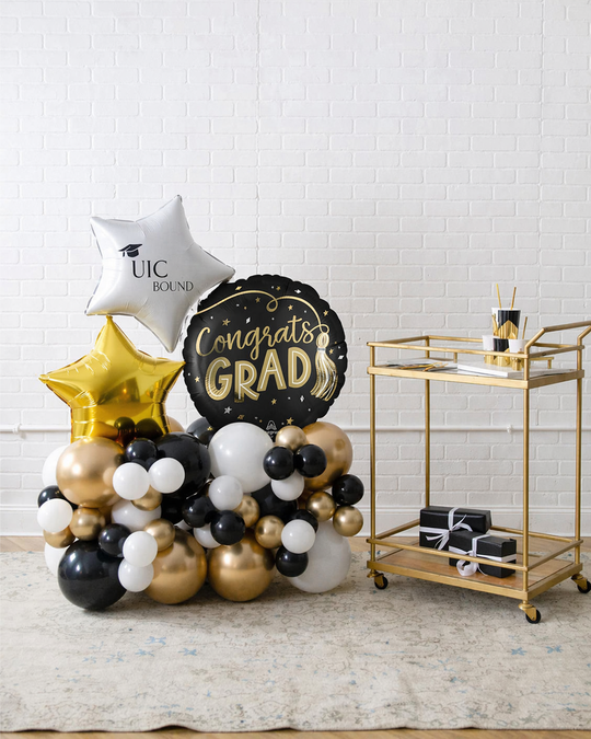 Graduation - Customizable Congrats Grad Foil Set on Pedestal - 4ft