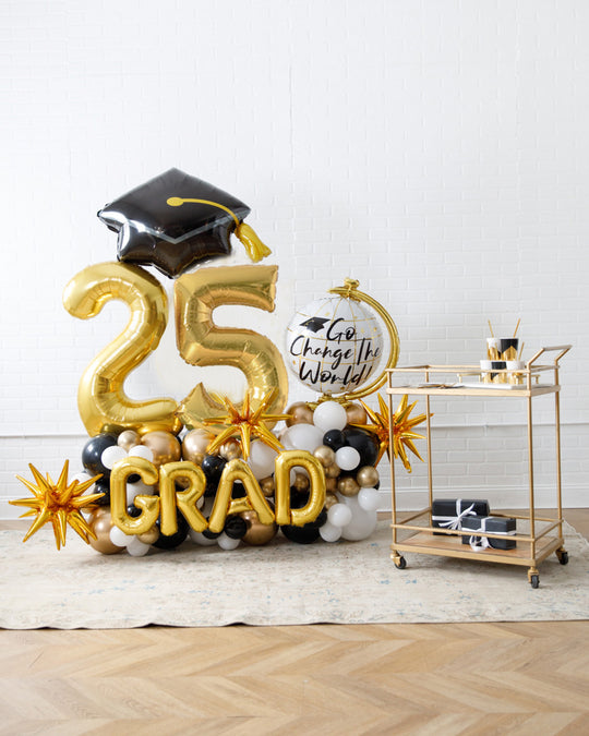 Graduation - Customizable 25 Foil on Pedestal Set With Foils - 4ft