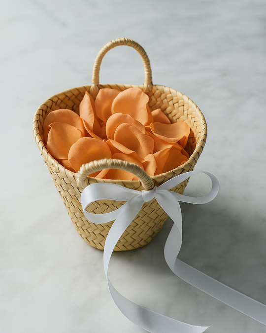 Timeless Rich Autumn - Flower Girl Basket & Petals