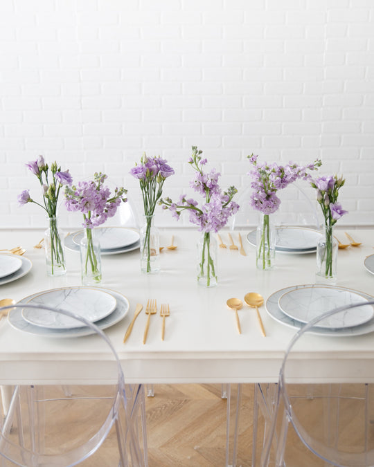 Purple - Floral Arrangements - Bottled Buds (set of 6)