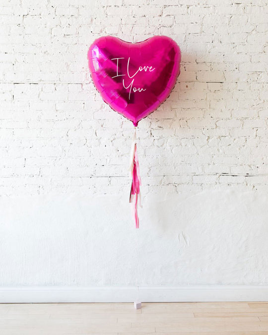 36in Universal "I love You" Heart Foil Balloon and Tassel