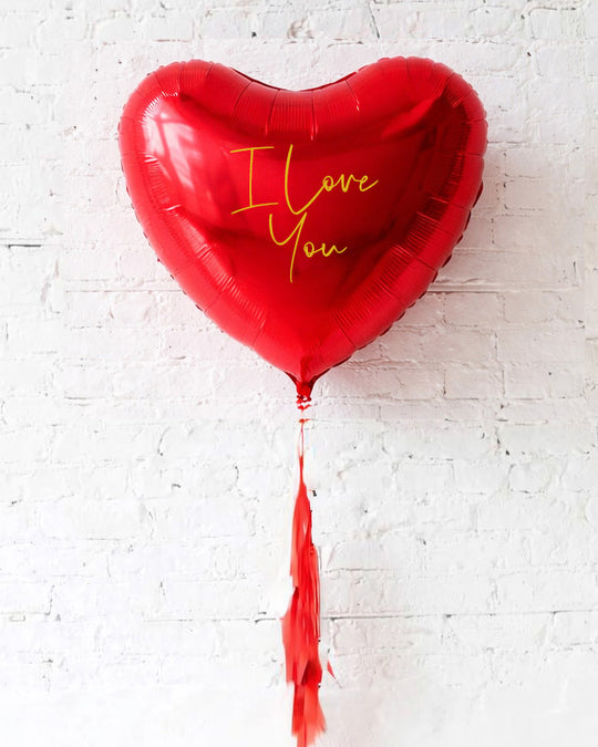 36in Universal "I love You" Heart Foil Balloon and Tassel