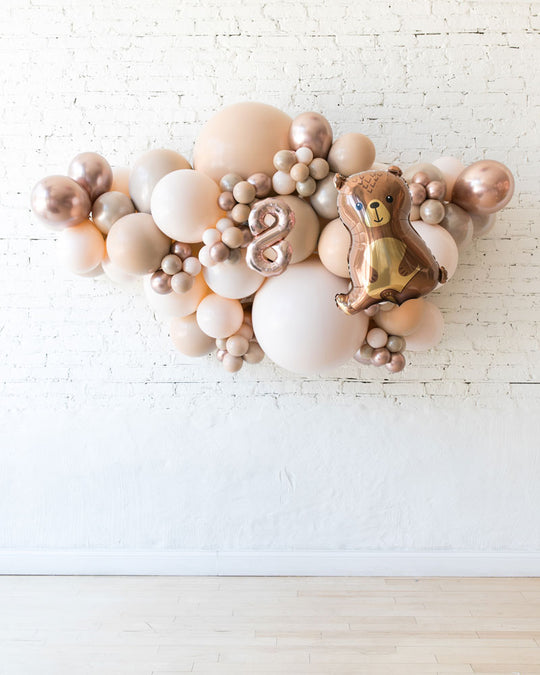 Customizable - Number Balloon Backdrop Install Piece with Foils - 6FT