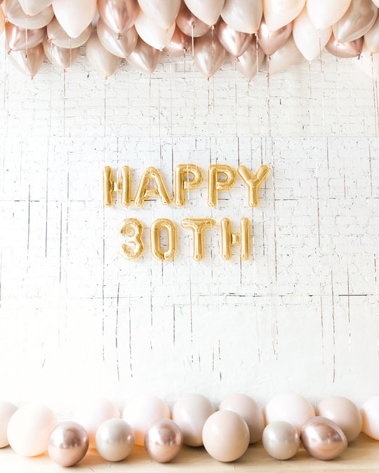 Glam Tan - Ceiling, Floor & Letter Balloons Set