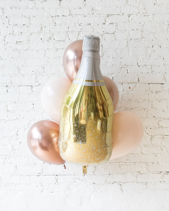 Customizable - Champagne Foil and 11in Balloons - bouquet of 7