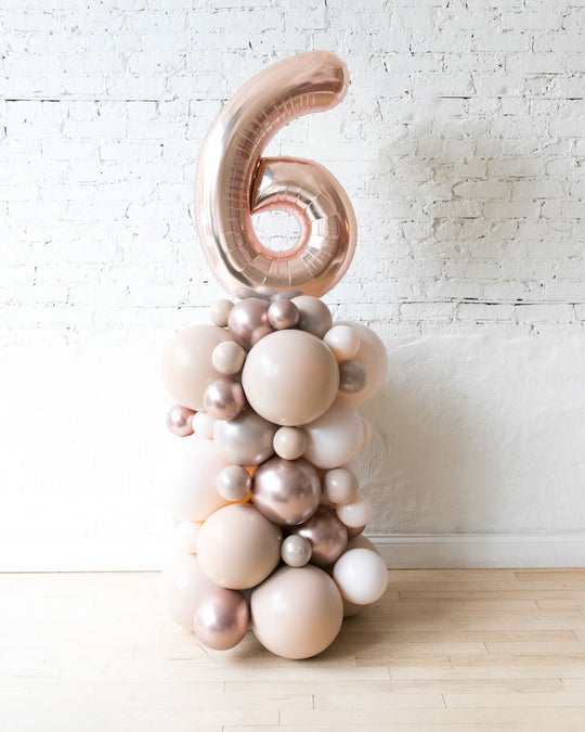 Customizable - Number Balloon Column - 4ft
