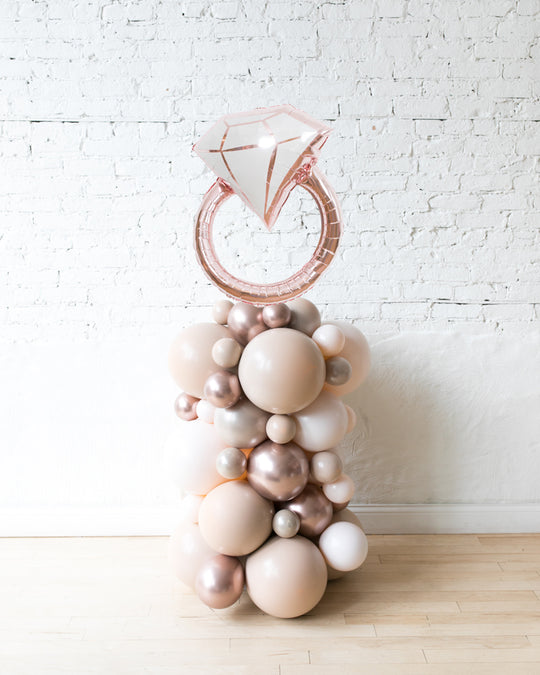 Customizable - Diamond Ring Balloon Column - 4ft