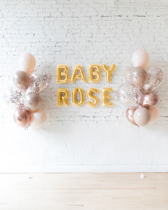 Glam Tan - Letters & Confetti Balloon Bouquets Set