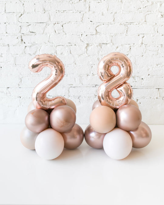 Customizable - Tabletop Foil Numbers on Balloon Base - 1.5ft