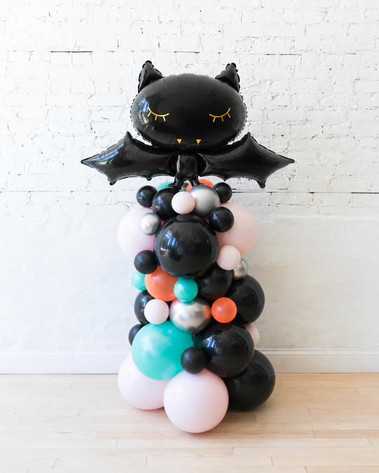 Halloween Theme -  Bat Foil Balloon Column - 4ft