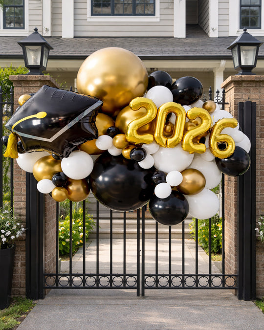 Outdoor Graduation - Customizable Balloon Backdrop Install Piece - 6ft