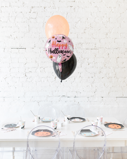 Halloween Theme - Foil and 11in Balloons Centerpiece - bouquet of 3