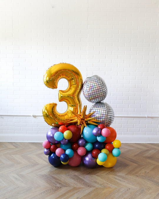 Lollapalooza Theme - Single Number Balloon Pedestal - 4ft