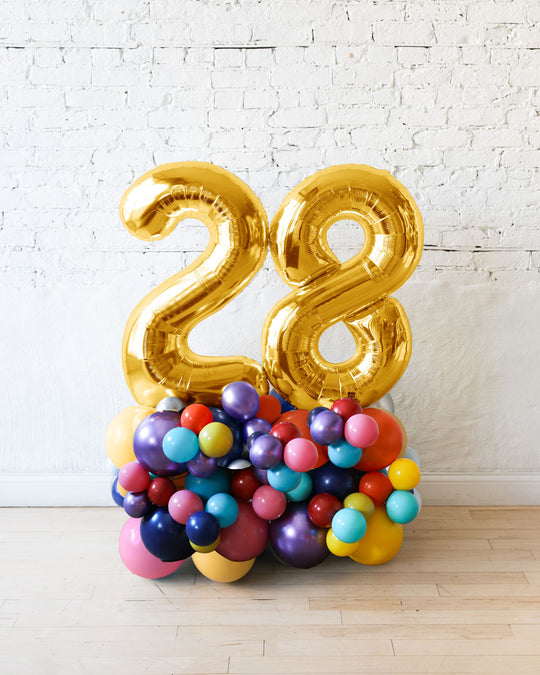 Lollapalooza Theme - Double Number Balloon Pedestal - 4ft