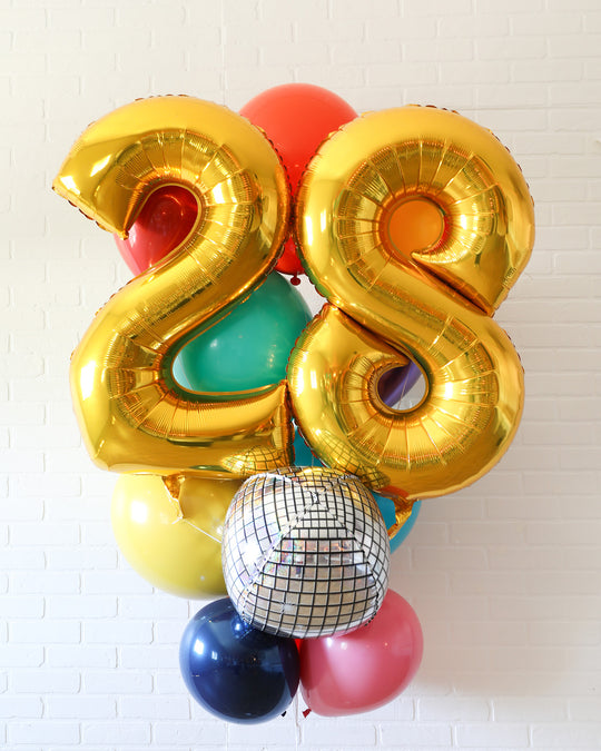 Lollapalooza Theme - Double-Digit Foil and Latex Balloon - bouquet of 13