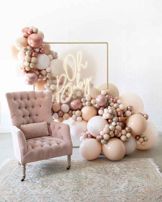 Customizable - 4x6 Frame Install Piece with Oh Baby Neon Sign