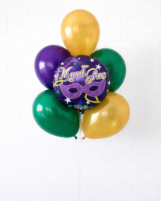 Mardi Gras - Foil and 11in Balloon Bouquet