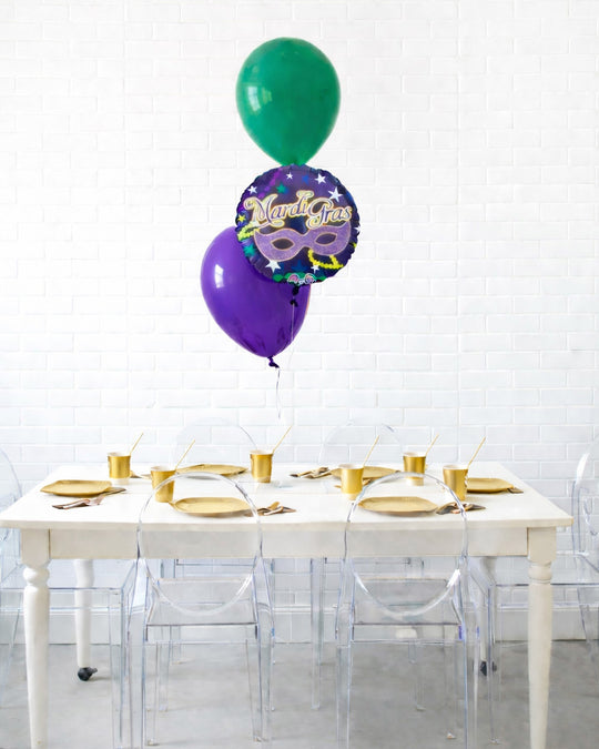 Mardi Gras - Themed Balloon Bouquet Centerpiece