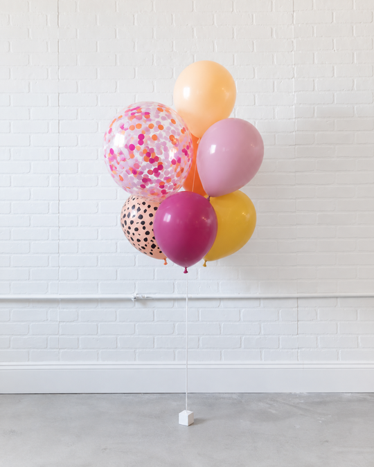 Meowza - Mini Confetti and 11in Balloons - bouquet of 7