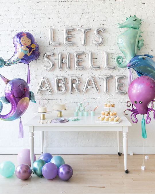 Mermaid Theme Letters & Foil Balloons Set