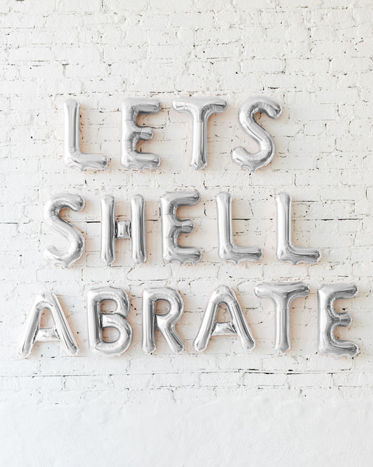 16in Rose Gold LETS SHELLABRATE Foil Letters Set