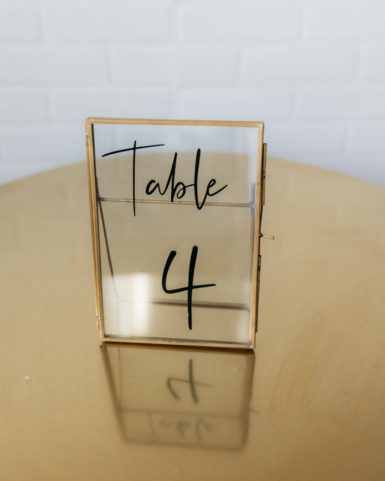 Gold Framed Acrylic Table Numbers - 5" x 7"