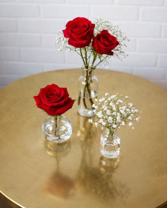 Minimal - Bud Vases Red Florals