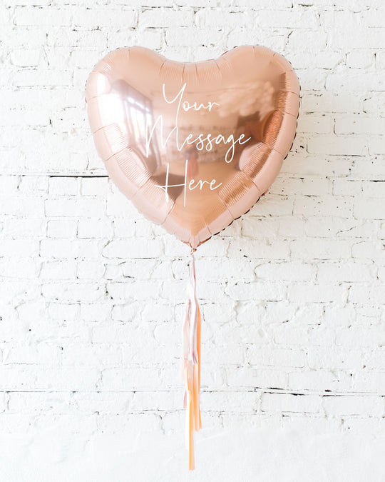 GIFT-36in Rose Gold Heart Foil and Blush and Mauve Tassel