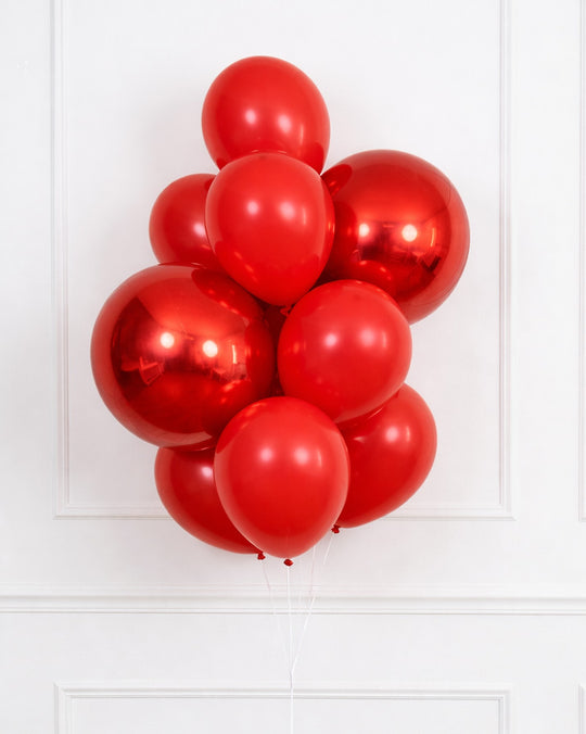 Valentine's Day - Orbs and 11in Balloons - bouquet of 10