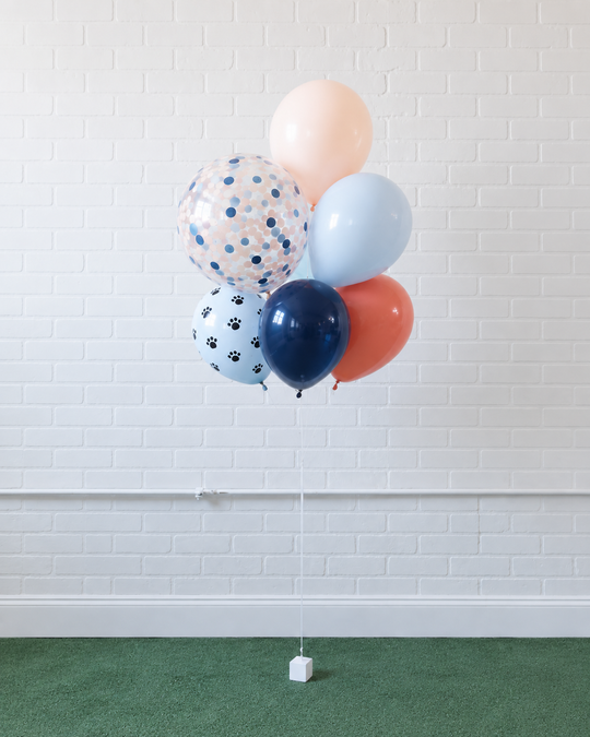 Paw Prince - Mini Confetti and 11in Balloons - bouquet of 7