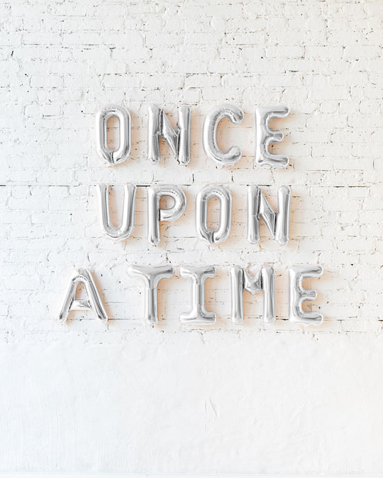 16in Rose Gold ONCE UPON A TIME Letters Foil Balloon Set