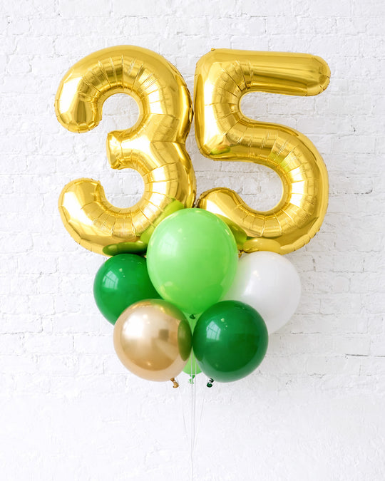 St. Patrick's Day - Foil Number and Latex Balloon Bouquet