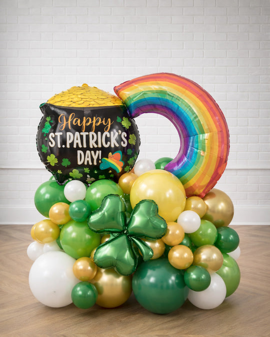 St. Patrick's Day - Pot of Gold Foil Balloon Pedestal - 4ft