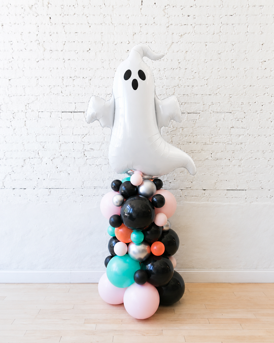 Halloween Theme -  Ghost Foil Balloon Column - 4ft