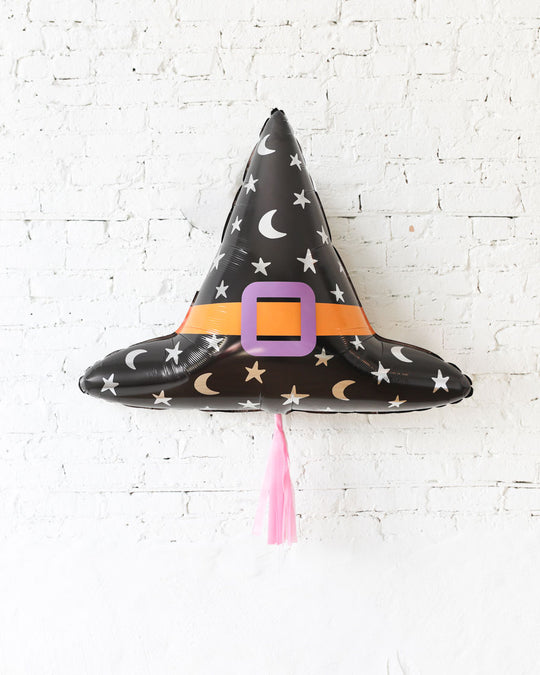 39in Witch Hat Foil Balloon with Pink Skirt