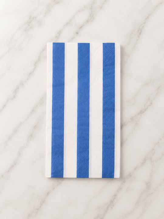 Bonjour Fête - Palisades Blue Signature Cabana Stripe Guest Towels
